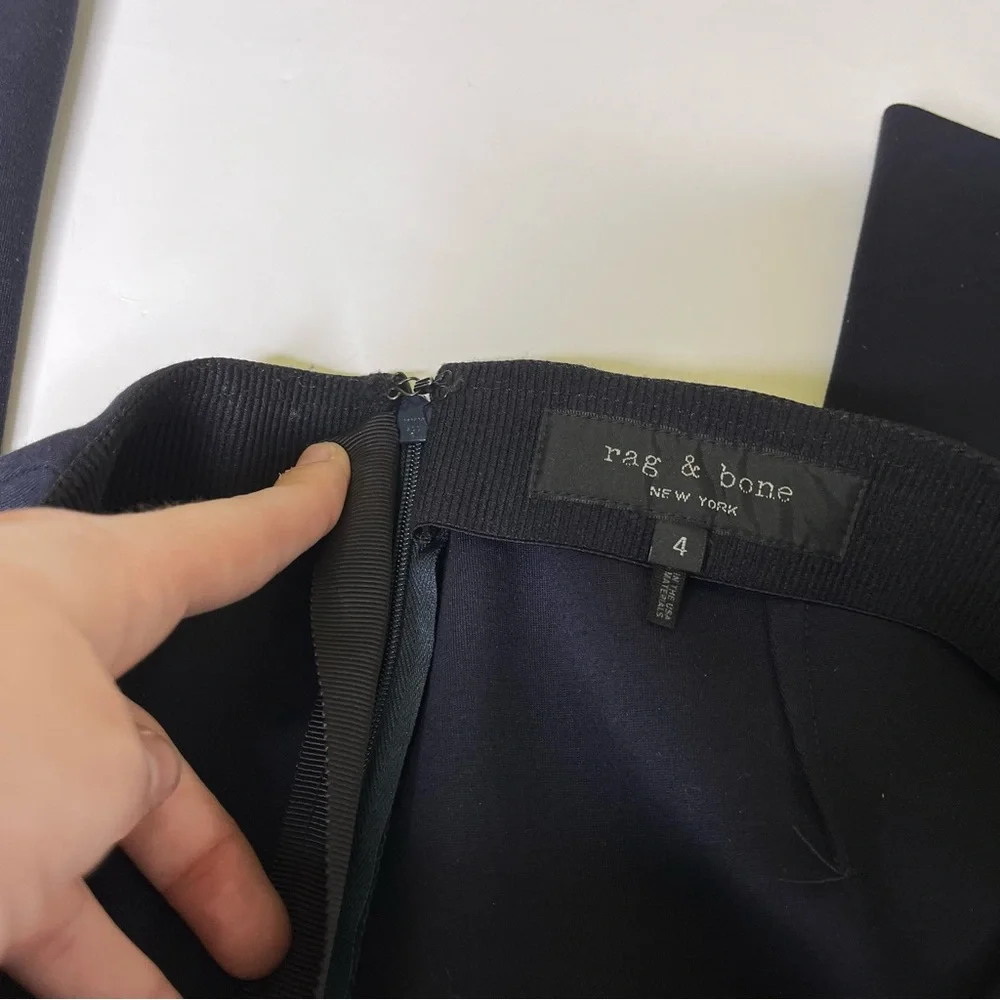 Rag‎ & Bone Simone Lace Up Dress Pants in Navy Size 4